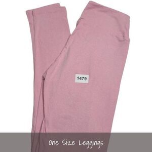 LuLaRoe OS One Size Solid Leggings Heathered Pink NEW